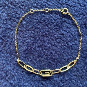 Adina Eden Pave Safety Pin Paperclip Bracelet
